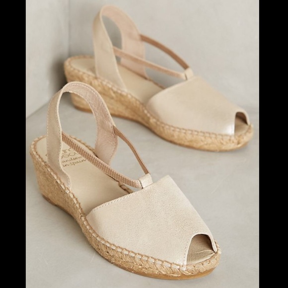 André Assous Metallic Suede Slingback Wedges - Picture 1 of 5